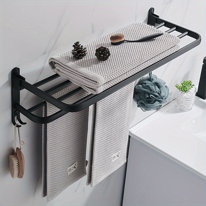 HandtuchPlus: Mensola da Parete per Bagno – mensola in plastica moderna, decorativa e sospesa con porta asciugamani per l&