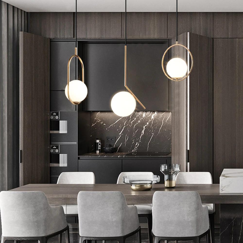Harmonelle: Lampada a sospensione in vetro e ferro in quattro varianti di stile – per ambienti eleganti