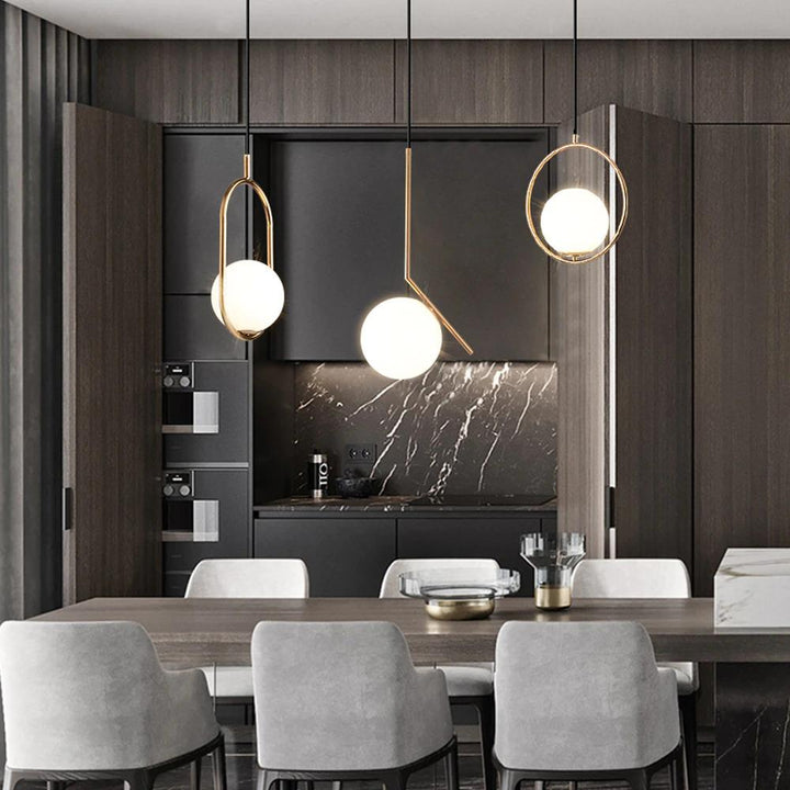 Harmonelle: Lampada a sospensione in vetro e ferro in quattro varianti di stile – per ambienti eleganti