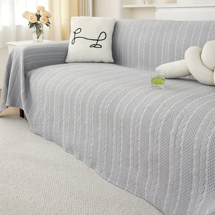 HarmoniaBlatt: Copertura per divano in design decorativo di microfibra con struttura a foglia e comfort antiscivolo – per divano e soggiorno