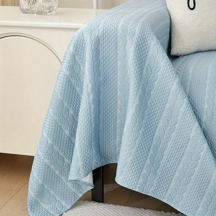 HarmoniaBlatt: Copertura per divano in design decorativo di microfibra con struttura a foglia e comfort antiscivolo – per divano e soggiorno