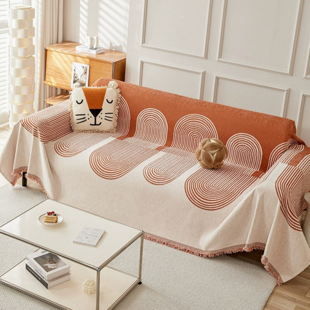 HarmoniaHaven: Copertura per divano in stile chenille con struttura doppia e qualità facile da mantenere – per divano e poltrona