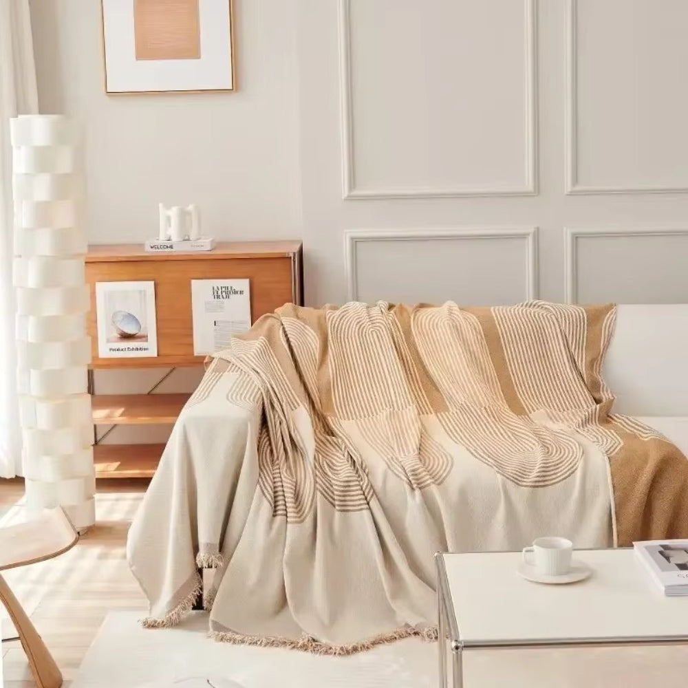 HarmoniaHaven: Copertura per divano in stile chenille con struttura doppia e qualità facile da mantenere – per divano e poltrona
