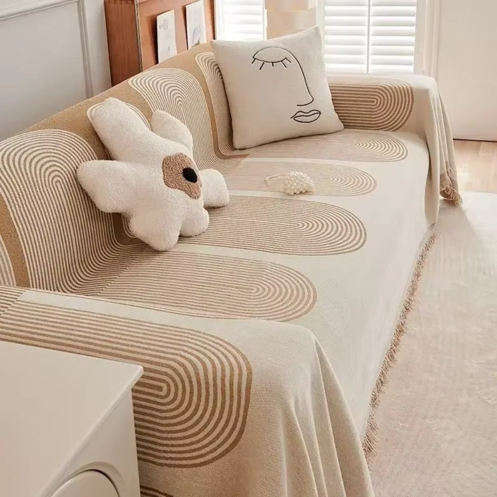 HarmoniaHaven: Copertura per divano in stile chenille con struttura doppia e qualità facile da mantenere – per divano e poltrona