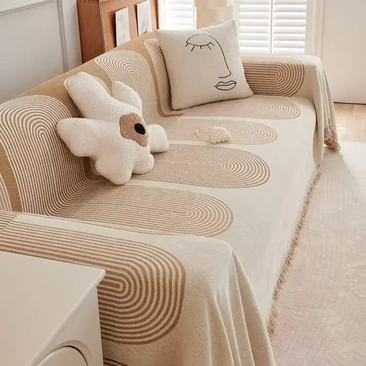 HarmoniaHaven: Copertura per divano in stile chenille con struttura doppia e qualità facile da mantenere – per divano e poltrona