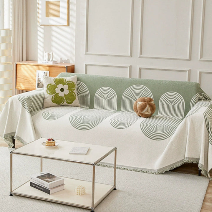 HarmoniaHaven: Copertura per divano in stile chenille con struttura doppia e qualità facile da mantenere – per divano e poltrona