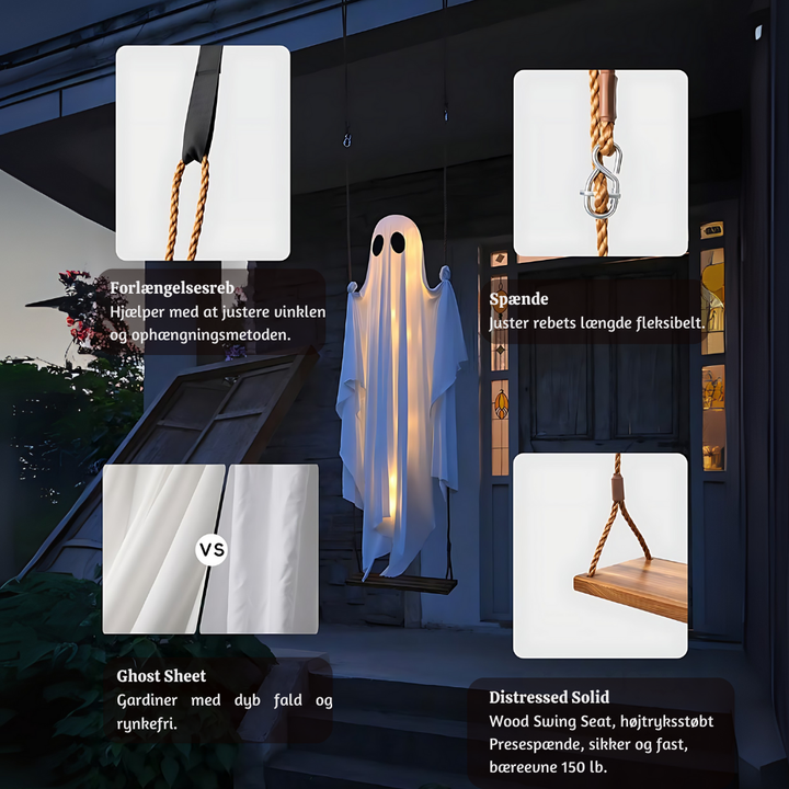 HauntSwing™ – Decorazione LED Fantasma Appeso per Halloween