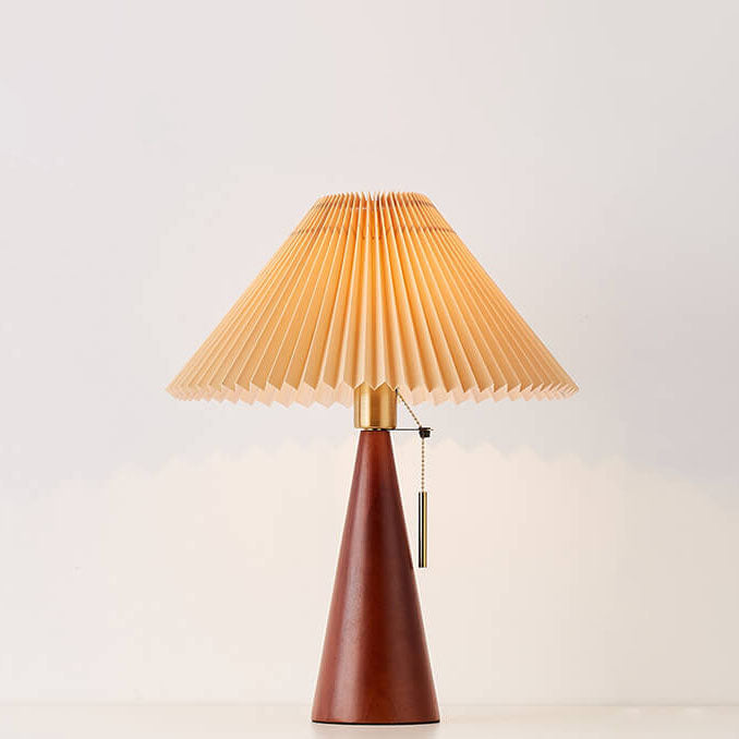 HikariHolz: Lampada da tavolo LED minimalista con base in legno e paralume in tessuto – ideale per comodini e angoli lettura
