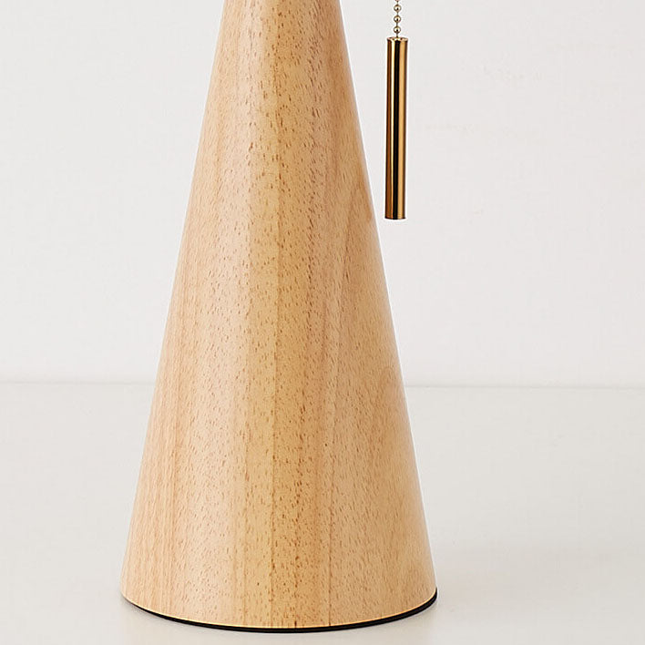 HikariHolz: Lampada da tavolo LED minimalista con base in legno e paralume in tessuto – ideale per comodini e angoli lettura