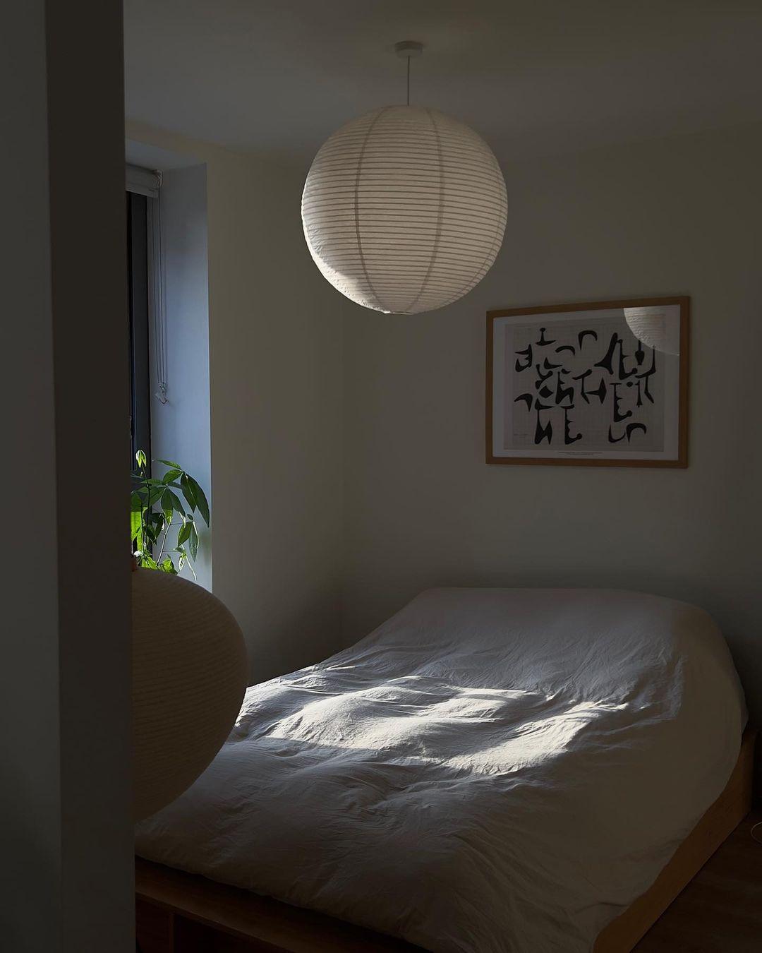 HikariZen: Lampada a sospensione in carta giapponese in stile Akari – per soggiorno e camera da letto