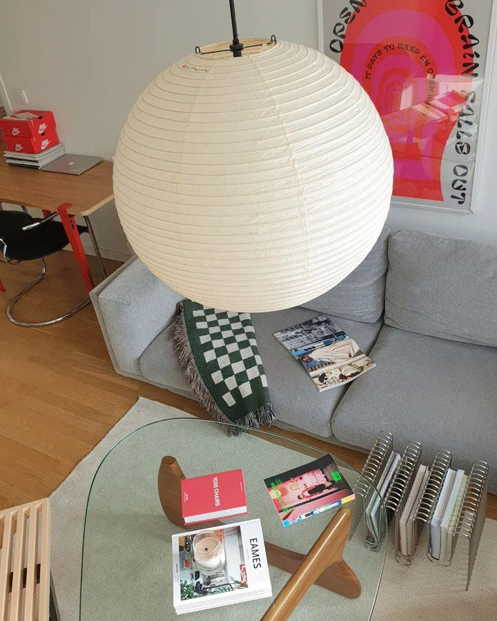 HikariZen: Lampada a sospensione in carta giapponese in stile Akari – per soggiorno e camera da letto