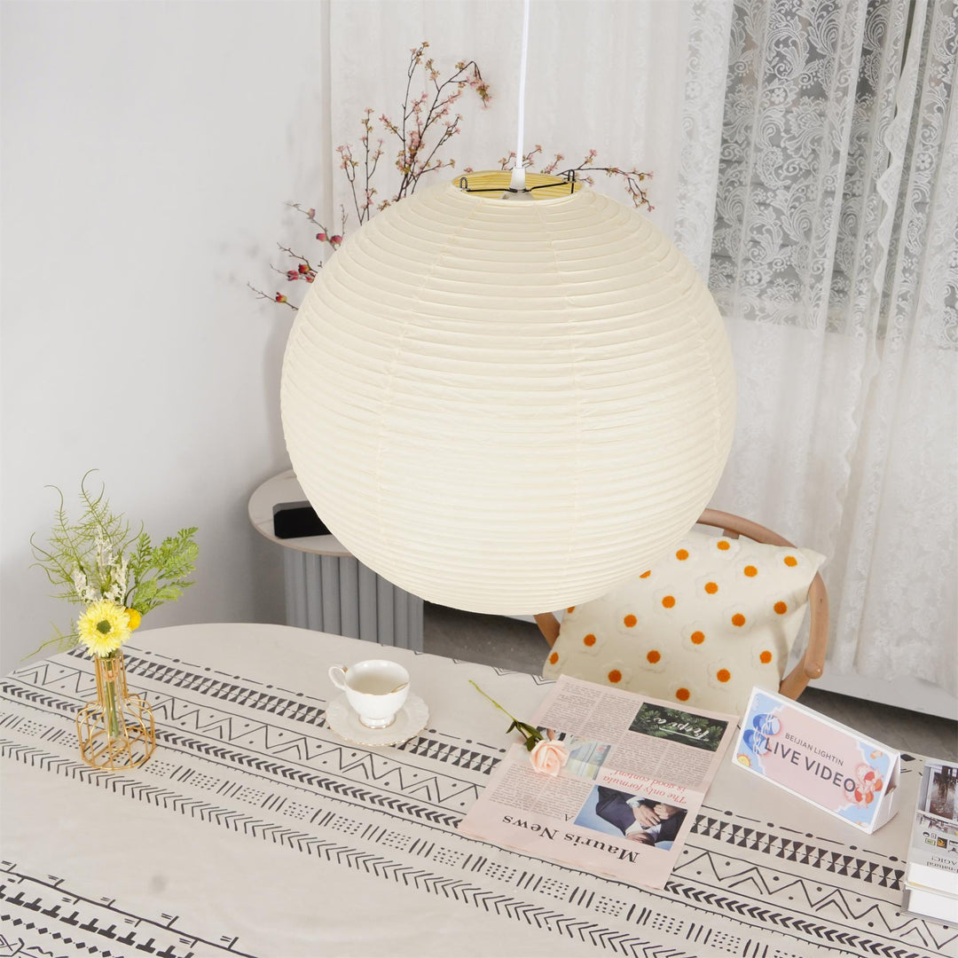 HikariZen: Lampada a sospensione in carta giapponese in stile Akari – per soggiorno e camera da letto
