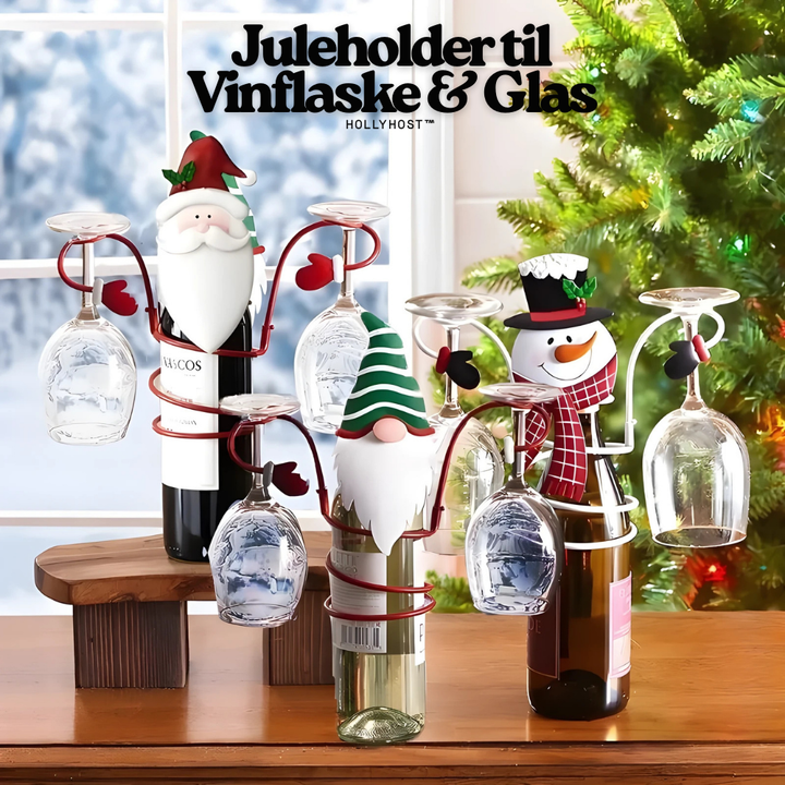 HollyHost™ – Porta-bottiglie di Vino &amp; Bicchieri di Natale