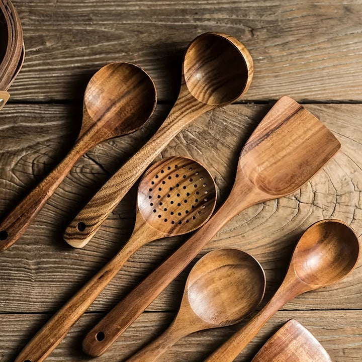 NordicChef – Set di Utensili da Cucina in Legno di Lusso da 5 Pezzi per una Cucina Elegante e Sostenibile