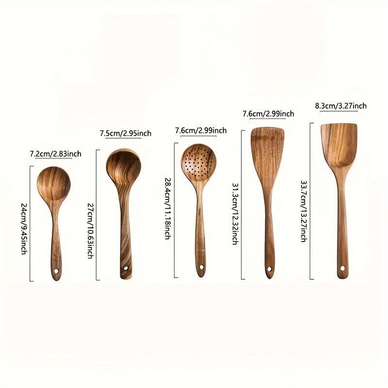 NordicChef – Set di Utensili da Cucina in Legno di Lusso da 5 Pezzi per una Cucina Elegante e Sostenibile