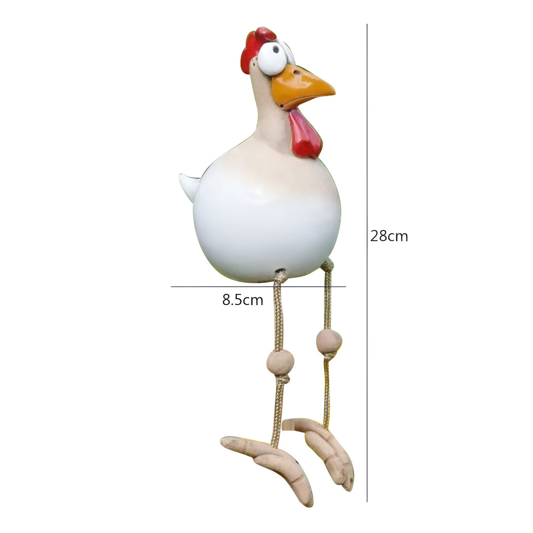Statua di Pollo in Resina Durevole per Decorazione da Giardino Esterno