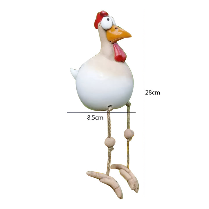 Statua di Pollo in Resina Durevole per Decorazione da Giardino Esterno
