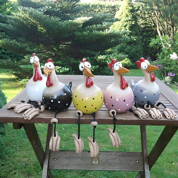 Statua di Pollo in Resina Durevole per Decorazione da Giardino Esterno
