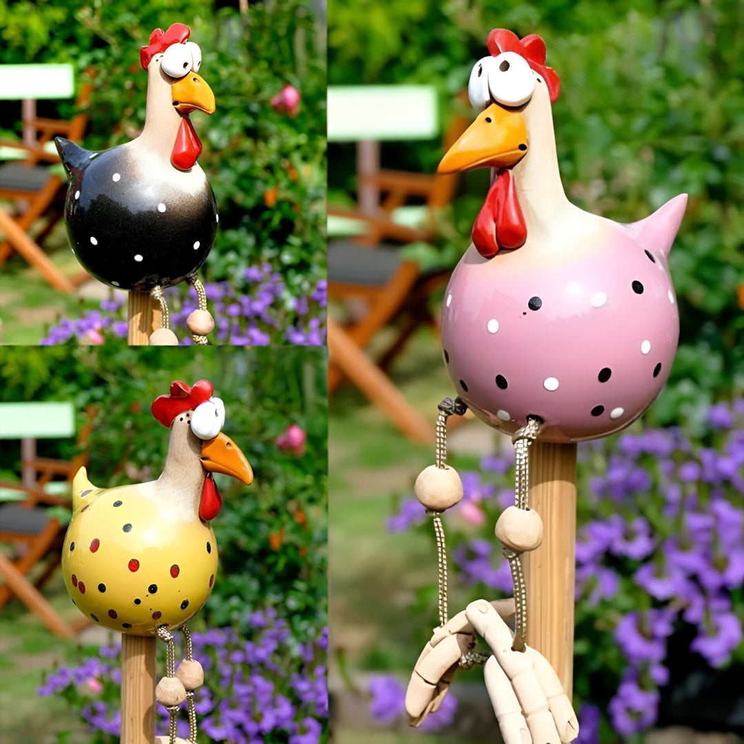 Statua di Pollo in Resina Durevole per Decorazione da Giardino Esterno