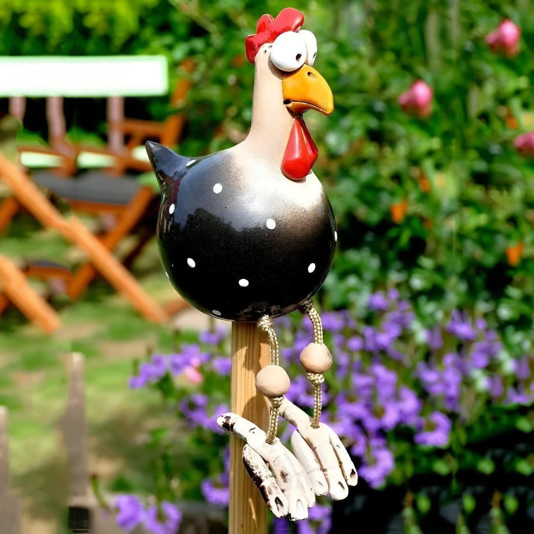 Statua di Pollo in Resina Durevole per Decorazione da Giardino Esterno