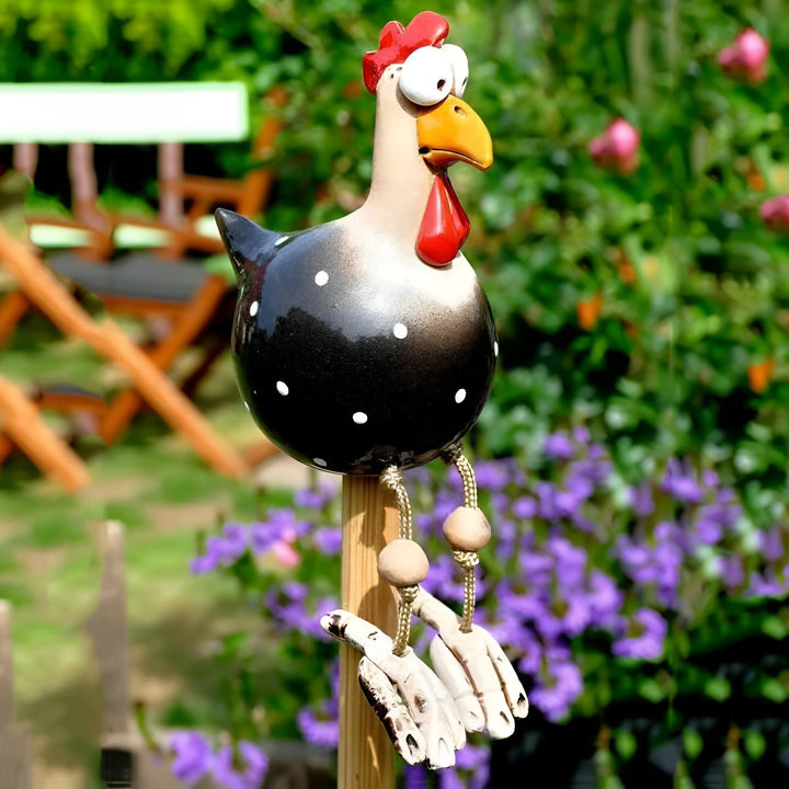 Statua di Pollo in Resina Durevole per Decorazione da Giardino Esterno