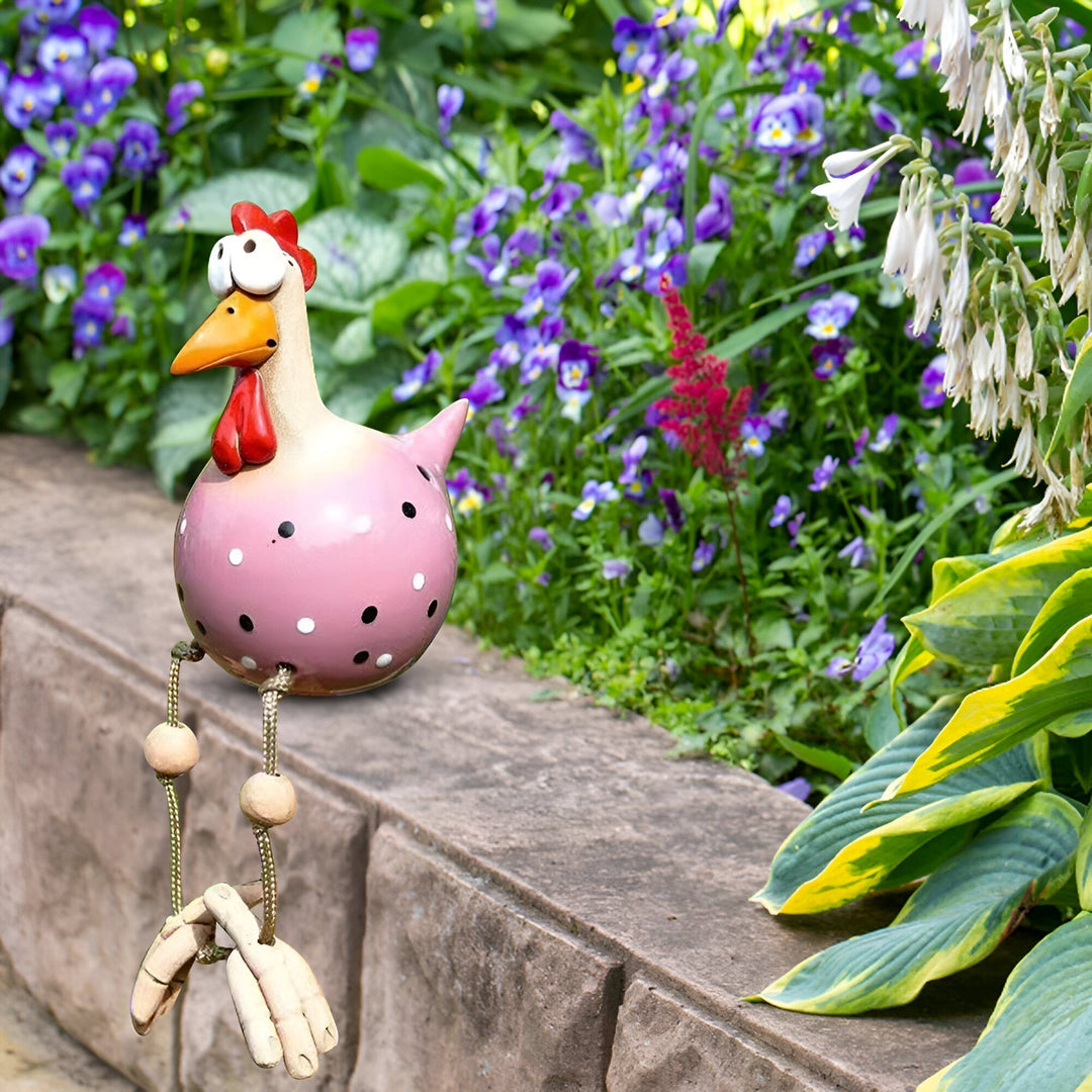 Statua di Pollo in Resina Durevole per Decorazione da Giardino Esterno