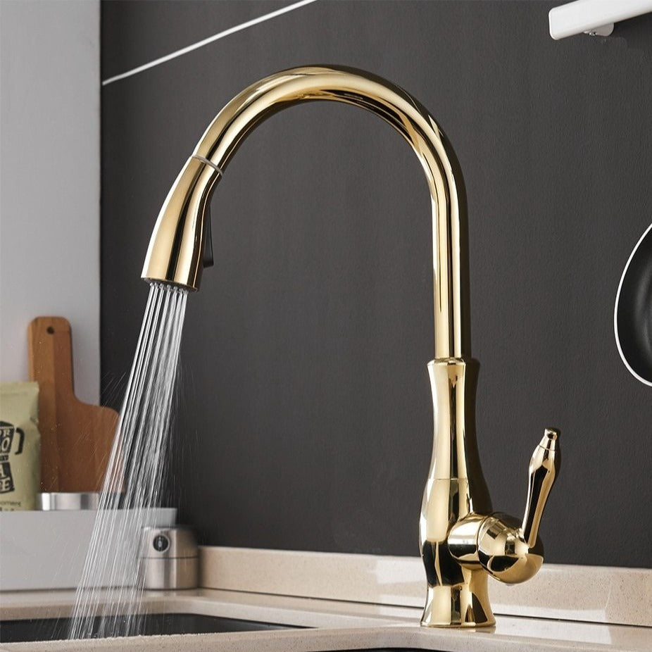 HydroVista: Rubinetto estraibile flessibile per cucina – con beccuccio girevole e design moderno