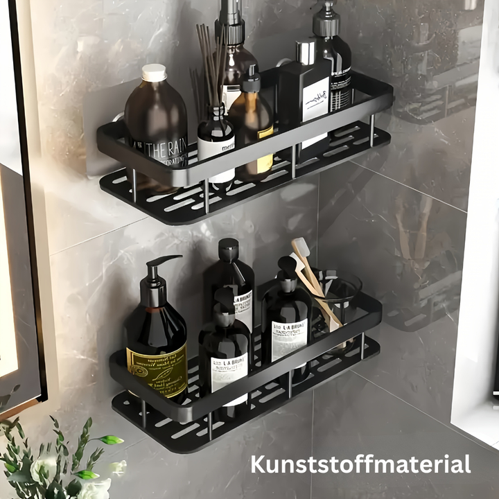 IntelligenteLagerung: Mensola da parete per bagno – grande mensola in plastica, decorativa e appesa senza forare per cucina e bagno degli ospiti