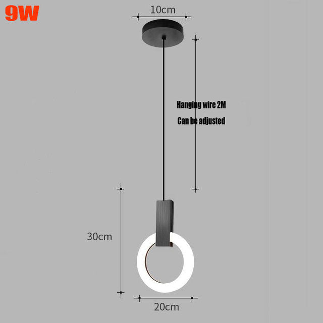 NordCirca: Lampada a sospensione LED minimalista con anello in acrilico – per spazi abitativi e ingressi moderni