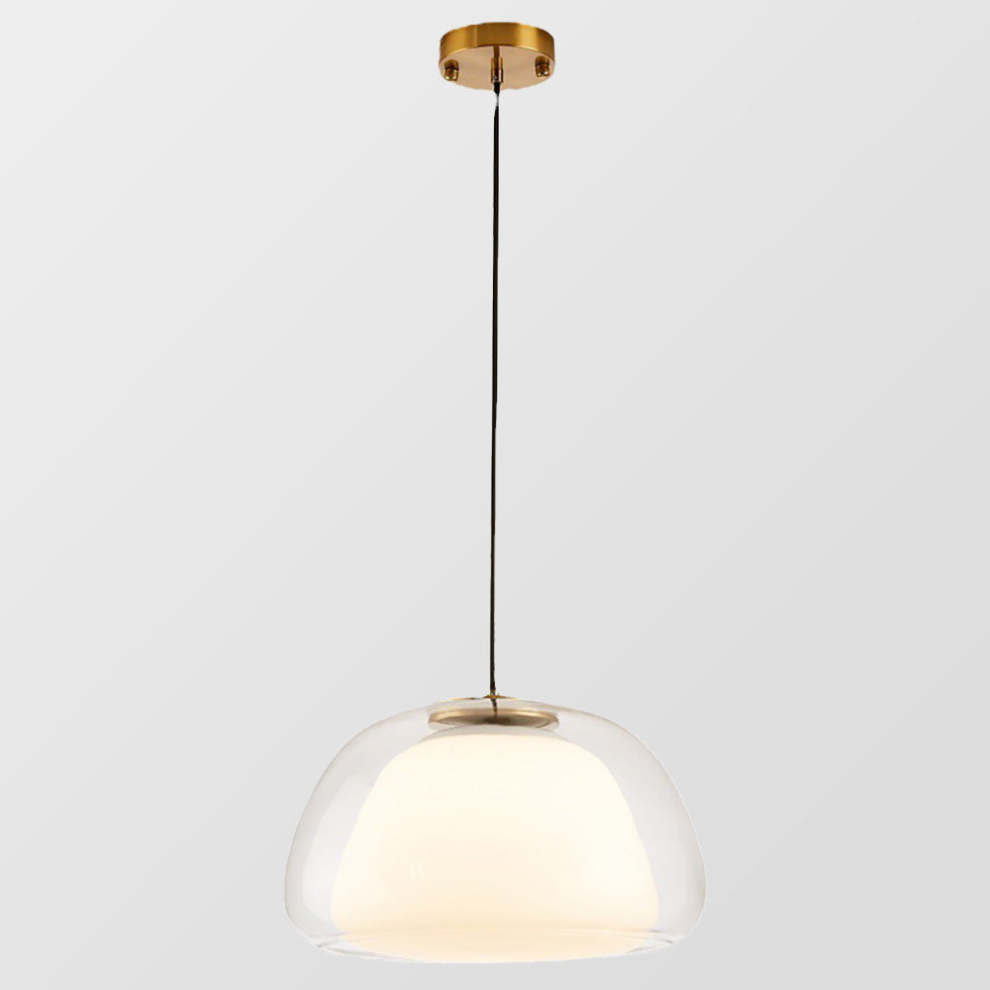 Jellura: Lampada a sospensione in vetro bianco con diffusore in forma di jelly moderna – per un&
