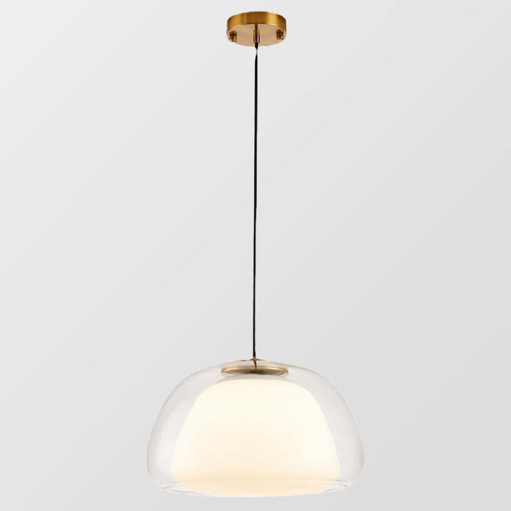 Jellura: Lampada a sospensione in vetro bianco con diffusore in forma di jelly moderna – per un&