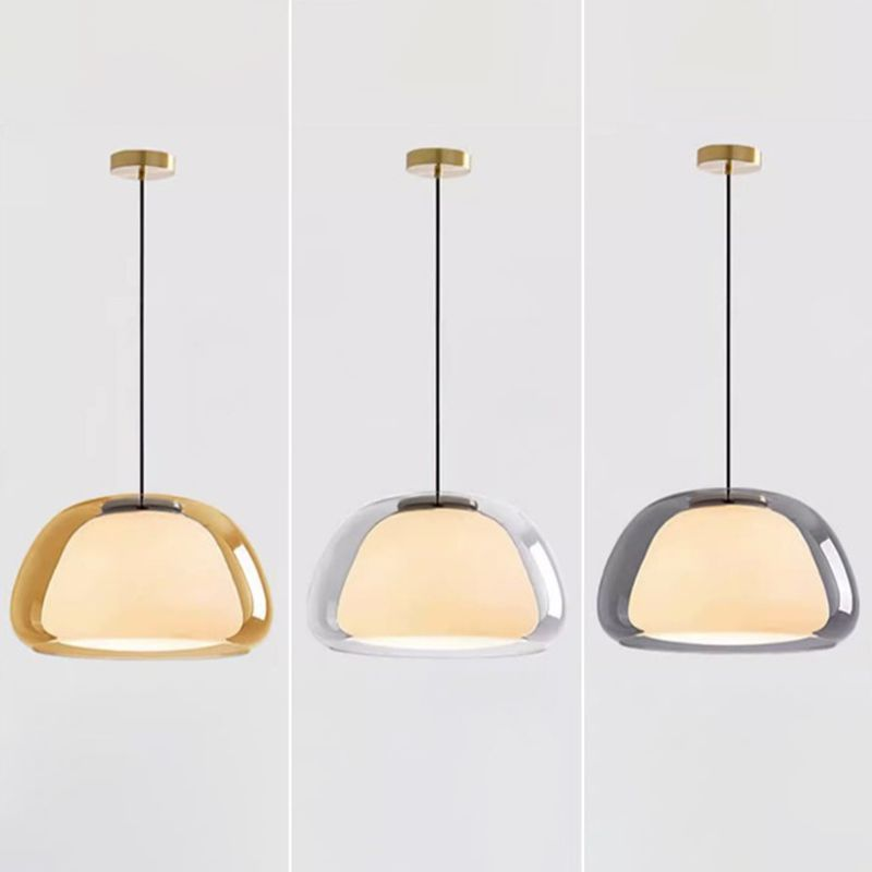 Jellura: Lampada a sospensione in vetro bianco con diffusore in forma di jelly moderna – per un&