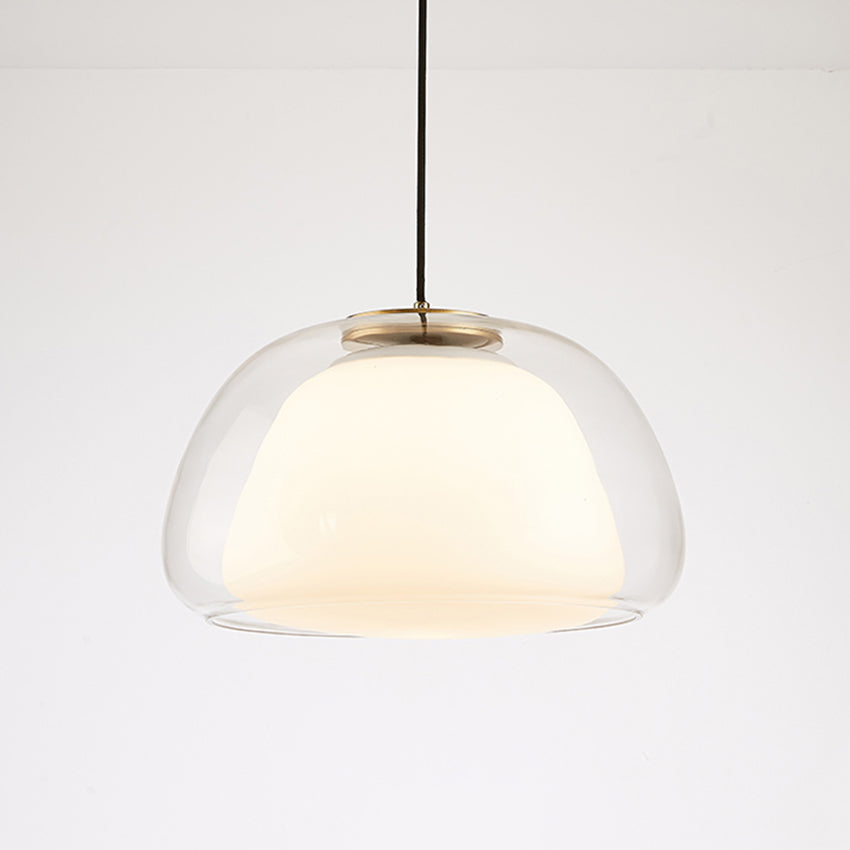 Jellura: Lampada a sospensione in vetro bianco con diffusore in forma di jelly moderna – per un&