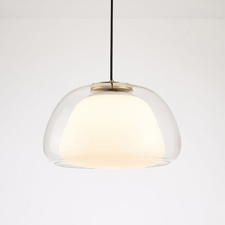 Jellura: Lampada a sospensione in vetro bianco con diffusore in forma di jelly moderna – per un&