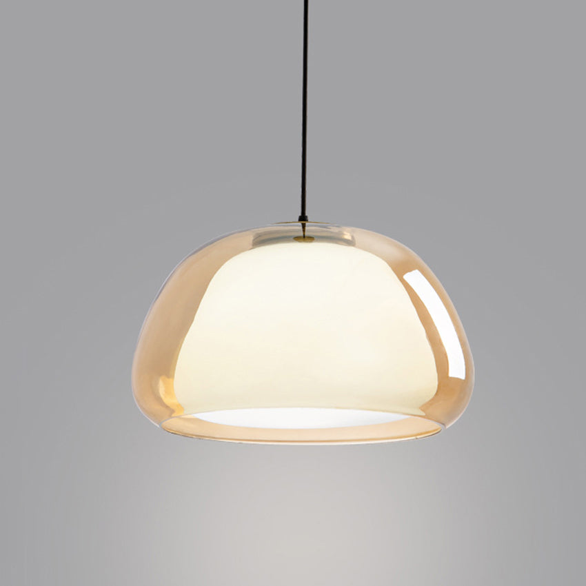 Jellura: Lampada a sospensione in vetro bianco con diffusore in forma di jelly moderna – per un&