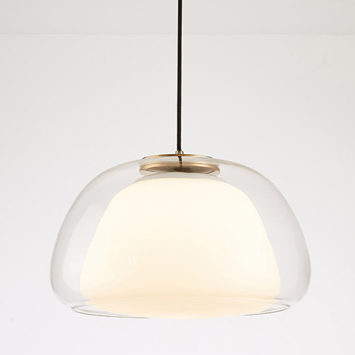 Jellura: Lampada a sospensione in vetro bianco con diffusore in forma di jelly moderna – per un&