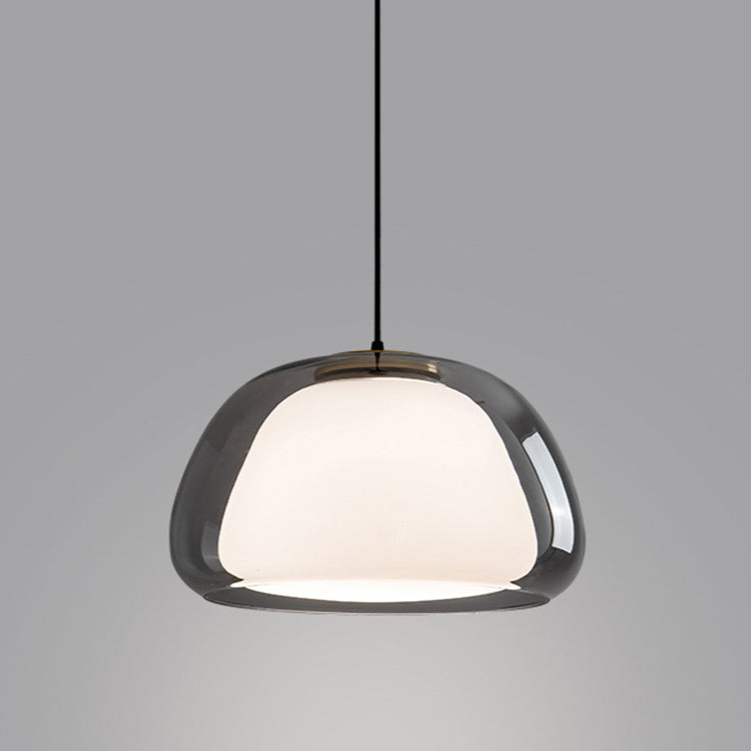 Jellura: Lampada a sospensione in vetro bianco con diffusore in forma di jelly moderna – per un&