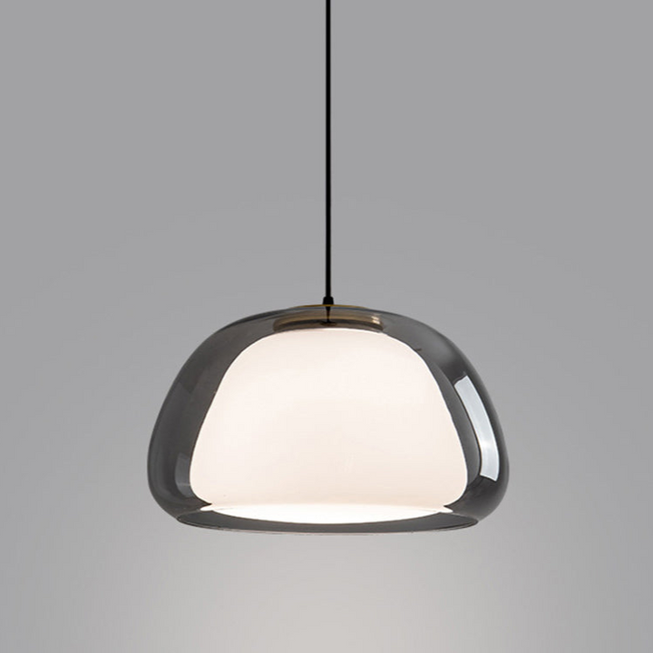 Jellura: Lampada a sospensione in vetro bianco con diffusore in forma di jelly moderna – per un&
