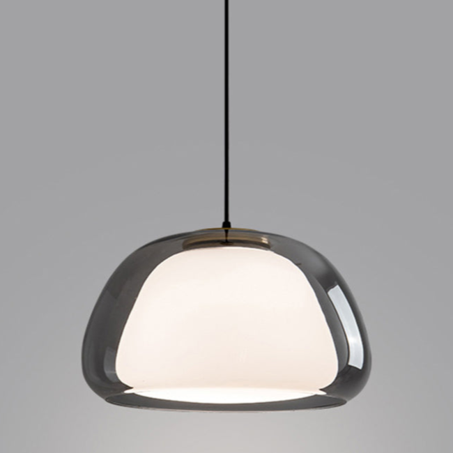 Jellura: Lampada a sospensione in vetro bianco con diffusore in forma di jelly moderna – per un&