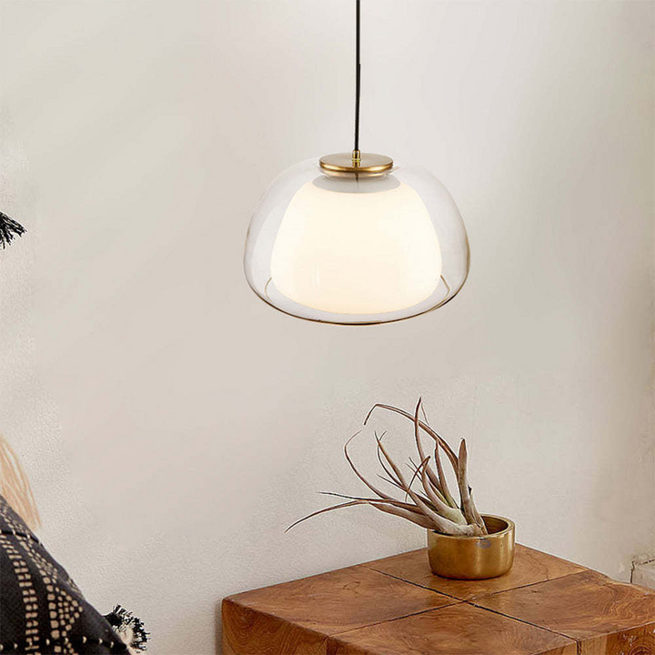 Jellura: Lampada a sospensione in vetro bianco con diffusore in forma di jelly moderna – per un&