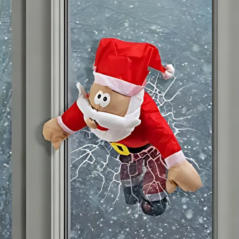 JollyCrash™ – Decorazione Finestra Crash di Babbo Natale e della Renna