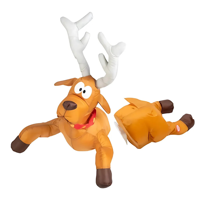 JollyCrash™ – Décoration de Fenêtre de Crash du Père Noël et des Rennes