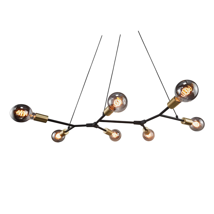 Lampadario a sospensione Josefine 7 Island, Nero/Ottone
