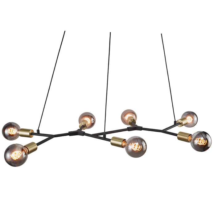 Lampadario a sospensione Josefine 7 Island, Nero/Ottone