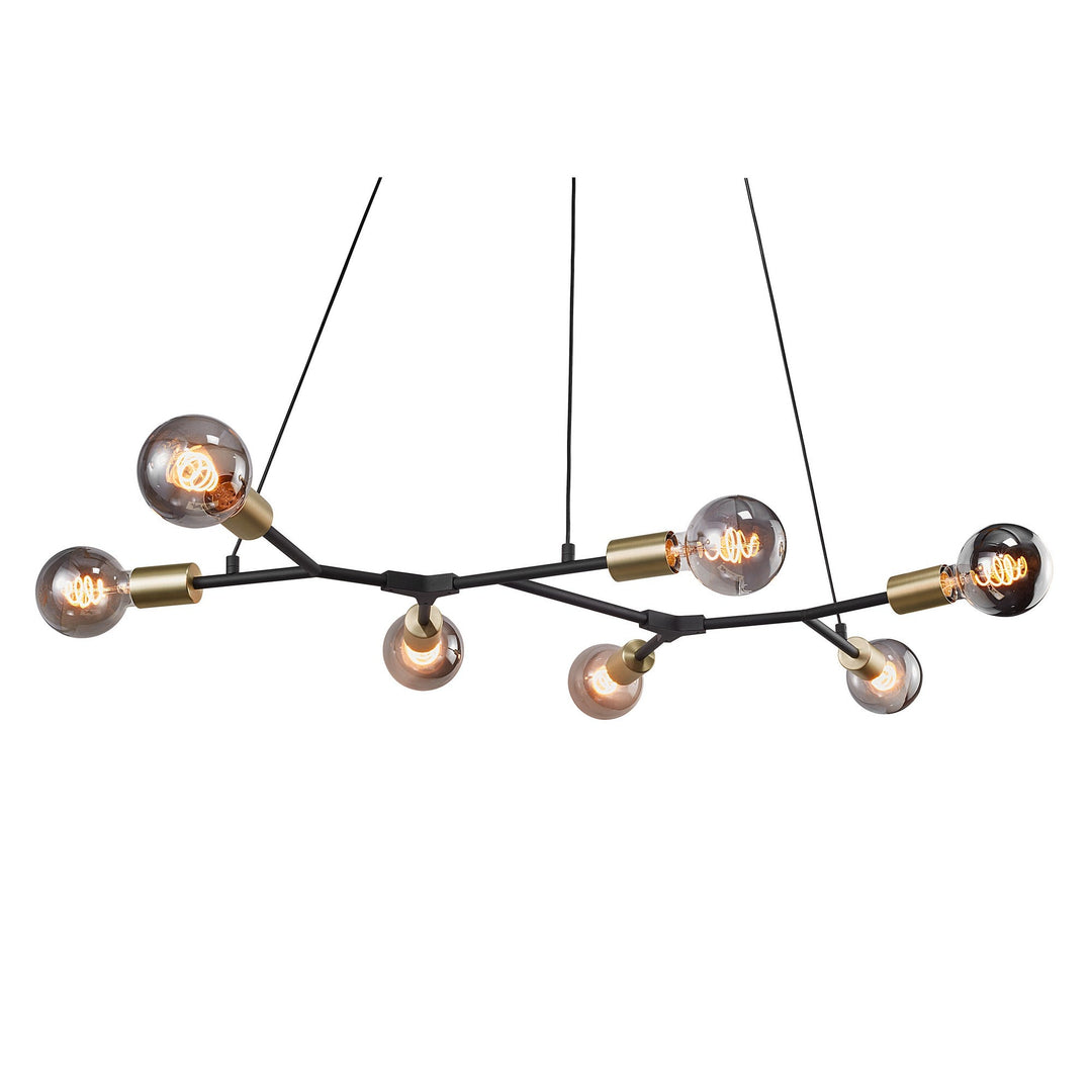 Lampadario a sospensione Josefine 7 Island, Nero/Ottone