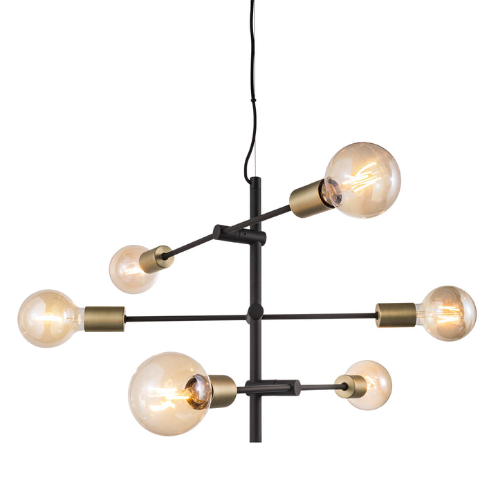 Lampada a sospensione Josefine, Nero/Ottone