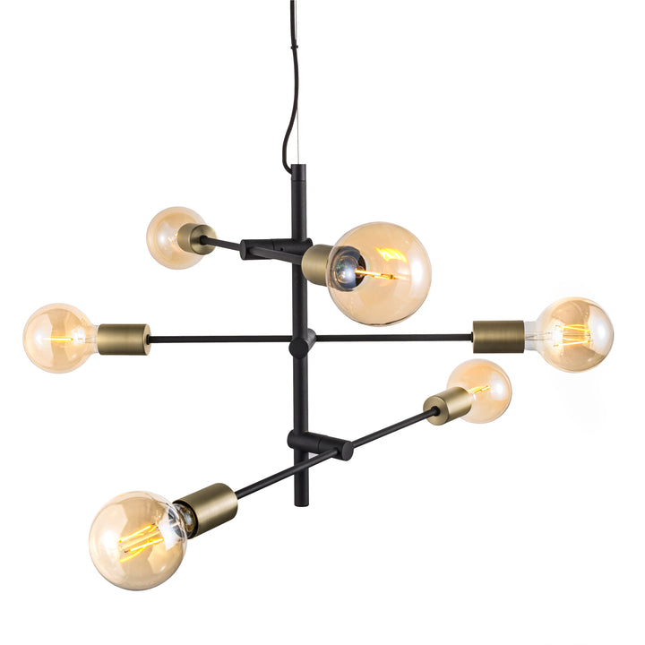 Lampada a sospensione Josefine, Nero/Ottone