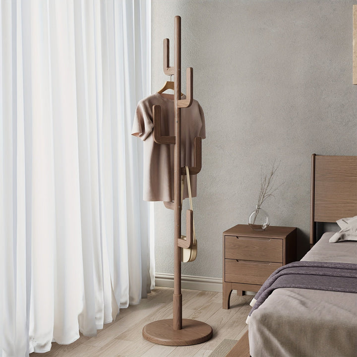 KaktusHolz: Appendiabiti in legno – design moderno a forma di cactus, autoportante e multifunzionale con altezza regolabile per giacche e borse