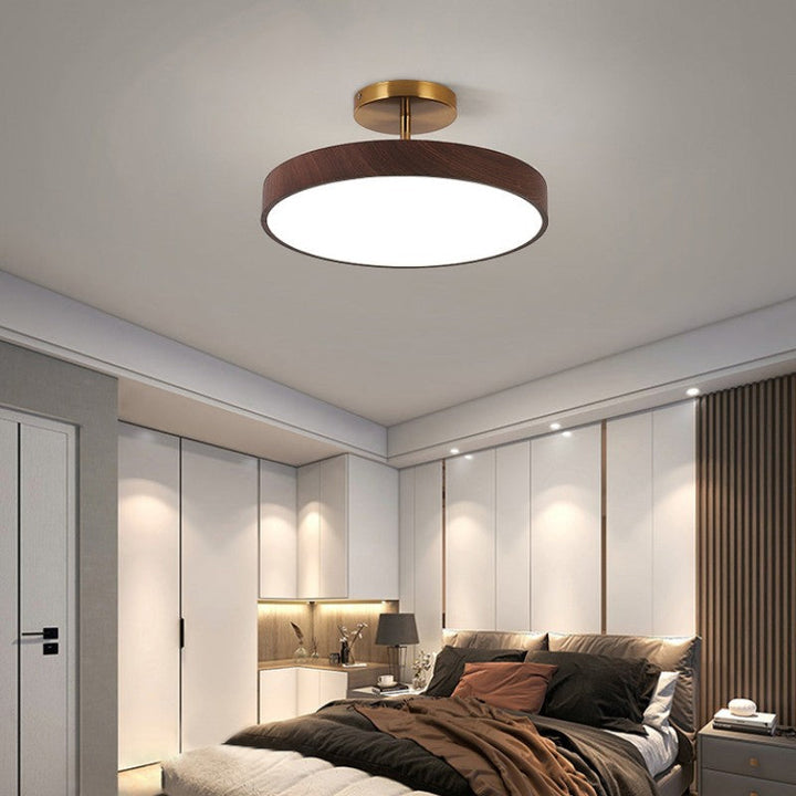 KansoPure: Lampada da soffitto LED giapponese con cornice in legno e design semplice – decorativa per soggiorno e corridoio