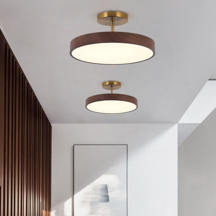 KansoPure: Lampada da soffitto LED giapponese con cornice in legno e design semplice – decorativa per soggiorno e corridoio